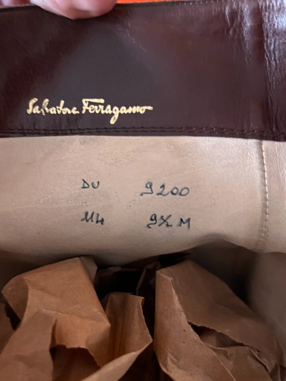 Vintage Ferragamo Low Heel Knee High Riding Boots Brown / Burgundy 9M - Picture 2 of 10
